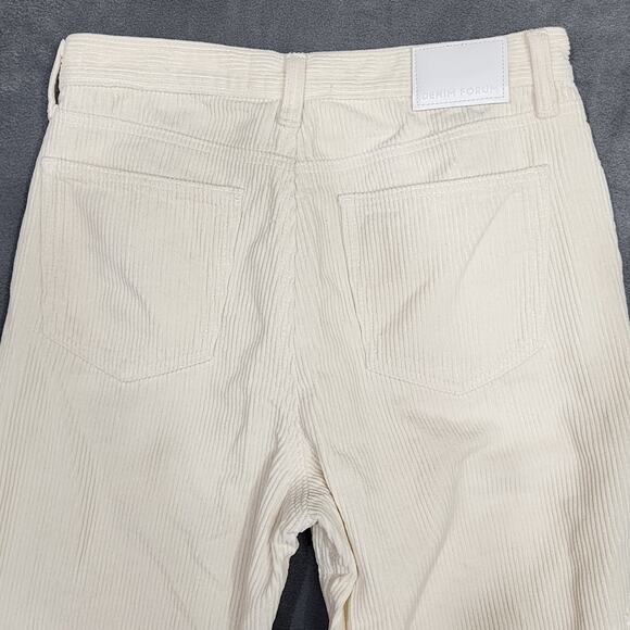 Denim Forum The Arlo High Rise Straight Courduroy Pants Ivory Size 30 - Picture 10 of 14